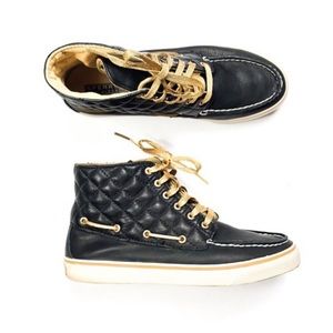 Sperry quilted leather hi top sneakers